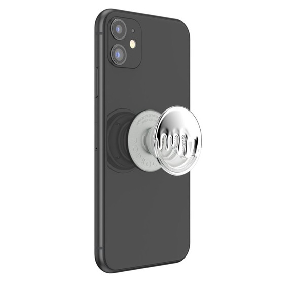 POPSOCKETS Dripping Silver Chrome Premium Phone Grip Kick Stand PopGrip - Picture 9 of 15
